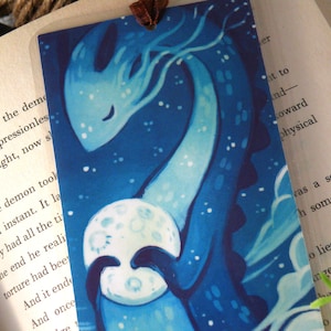 Moon Dragon Bookmark, Illustrated bookmark, unique bookmarks image 2