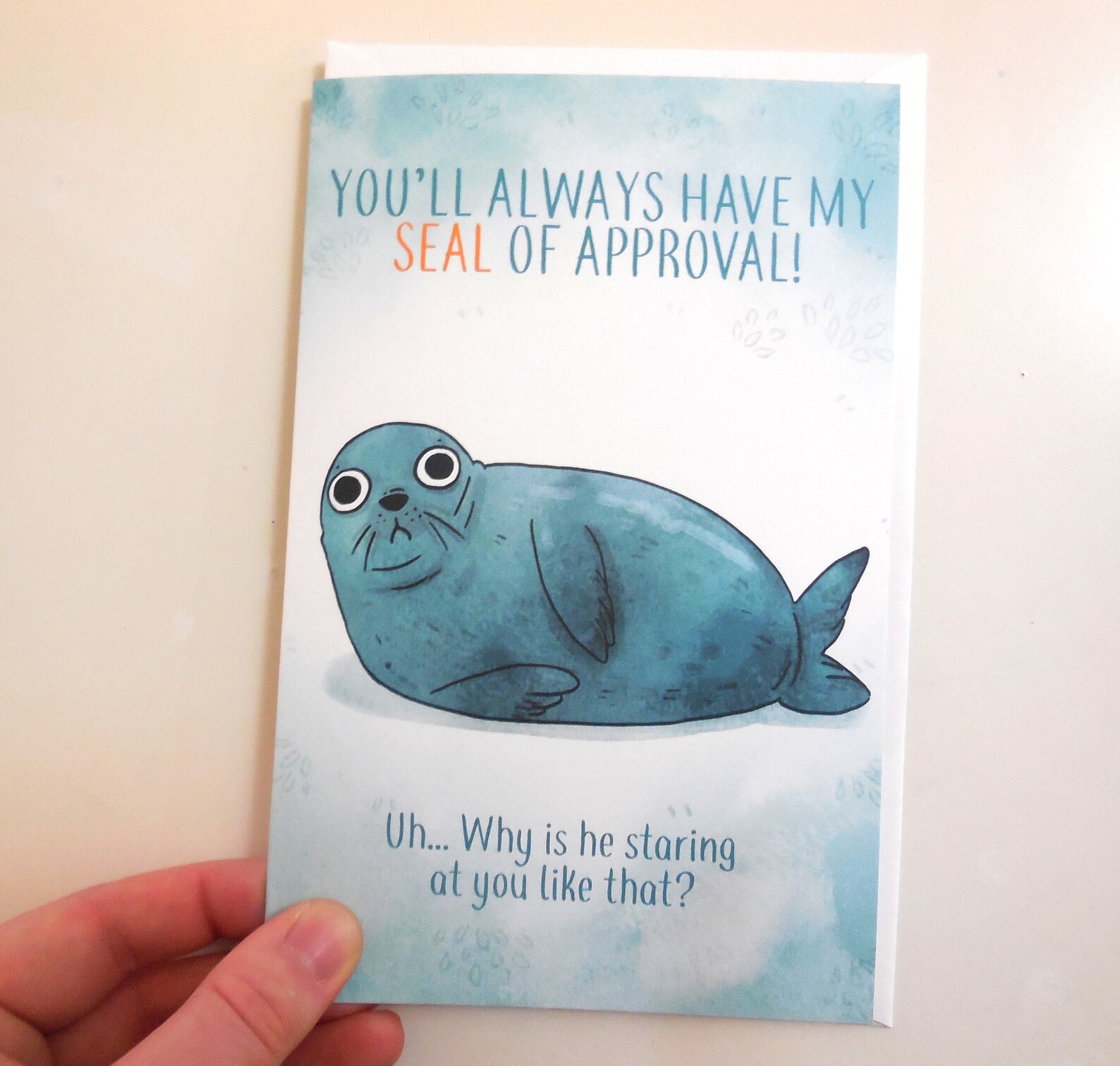 Funny Seal Card Cute Cards Greeting Card Birthday Cards Etsy