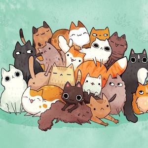 Lustige Katzen Bilder, 21 x 25 cm, Katzen Bilder, Katzen Bilder, lustiges Bild, niedliches Bild, Kinderzimmer Bild, Kinderzimmer, Kätzchen