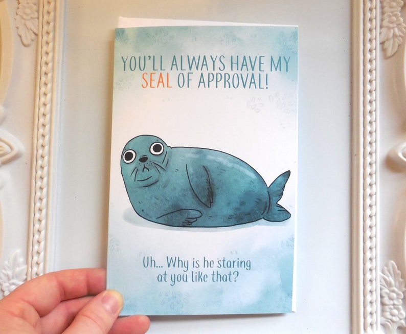 Funny Seal Card Cute Cards Greeting Card Birthday Cards Etsy