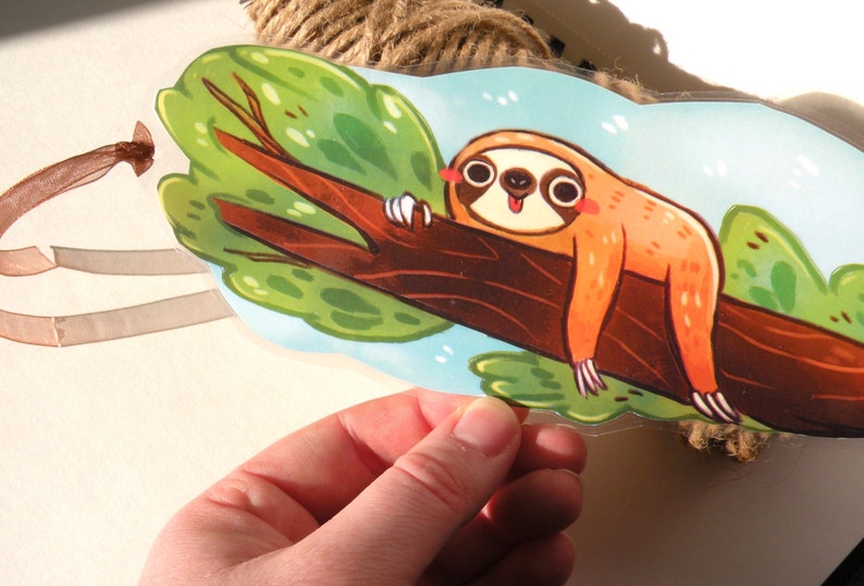 Sloth Bookmark Illustrated Bookmark Unique Bookmarks Etsy Canada