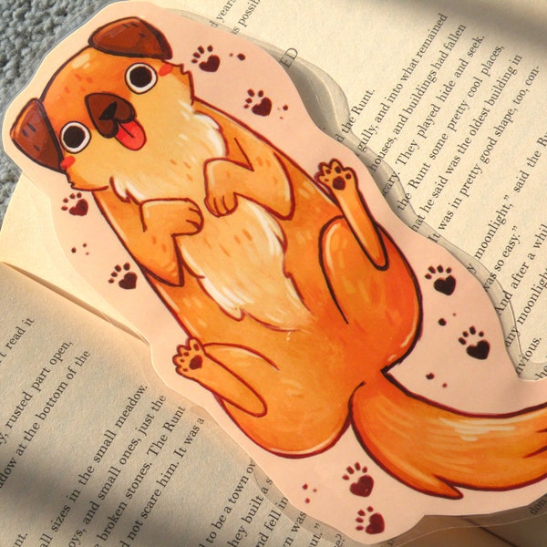 Dog Bookmark, Illustrated bookmark,  unique bookmarks