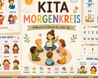 Tarjetas ilustradas para la actividad matutina en el jardín de infancia | Actividad matutina en el jardín de infancia | Días de la semana, meses, clima, sentimientos, números y tarjetas de actividades | PDF