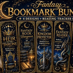 Fantasy Bookmarks Printable Bundle, Dragon Reader Gift, Reading Tracker Bookmark, Fantasy Reader, Booktok Reader Gift, Instant Download