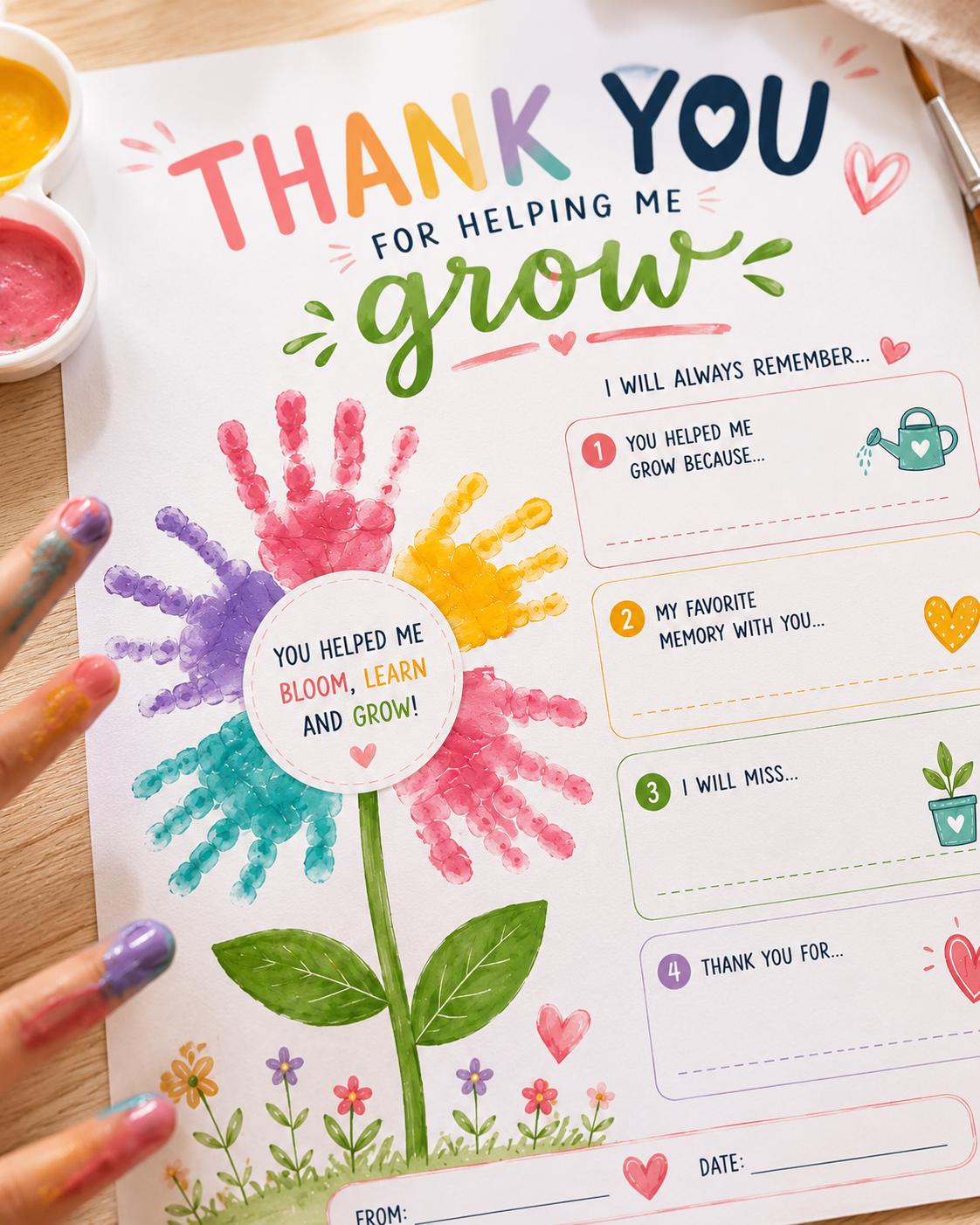 Preschool Teacher Appreciation Gift Printable, Thank You for Helping Me ...