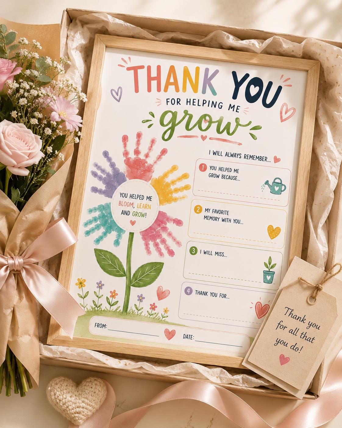 Preschool Teacher Appreciation Gift Printable, Thank You for Helping Me ...