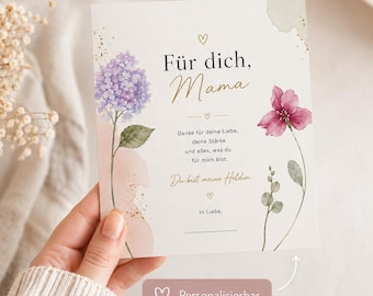 Personalized Mom Gift | Printable Card for Instant Download | Loving Mother Card Digital | PDF JPG PNG