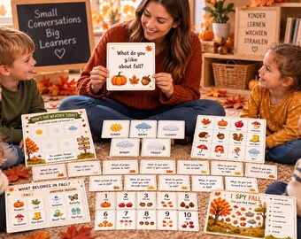 Fall Circle Time Printable Set for Preschool & Pre-K | Fall Activities, Weather, Counting, Nature