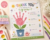 Preschool Teacher Appreciation Gift Printable, Thank You For Helping Me Grow Handprint Craft, Daycare Teacher Gift, End Of Year Keepsake PDF