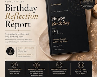 Personalized Birthday Reflection Report | Custom PDF Gift, Year Reading, Keepsake (Digital Download)
