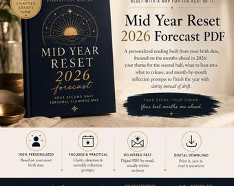 Mid Year Reset 2026 Forecast PDF | Personalized Second Half of the Year Reading, Custom Birth Date Planning Map (Digital)