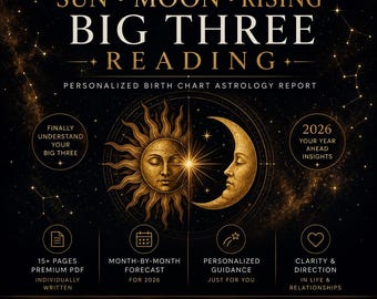 Sun Moon Rising Big Three Reading | Personalized Birth Chart Astrology Report (Digital Download)