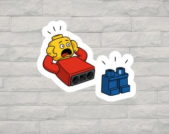 Lustige Lego Aufkleber | Dark Humor Sticker | Cartoon Aufkleber | Keine Beine Lego | Meme Aufkleber