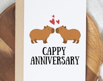 Cappy | Capybara Jubiläumskarte | Alles Gute zum Jubiläum | Capybara Karte | Süßes Capybara