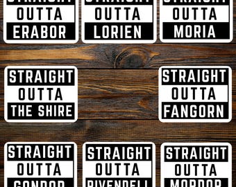 Straight Outta Herr der Ringe | Herr der Ringe Sticker | Herr der Ringe Stickers | Hobbit Sticker