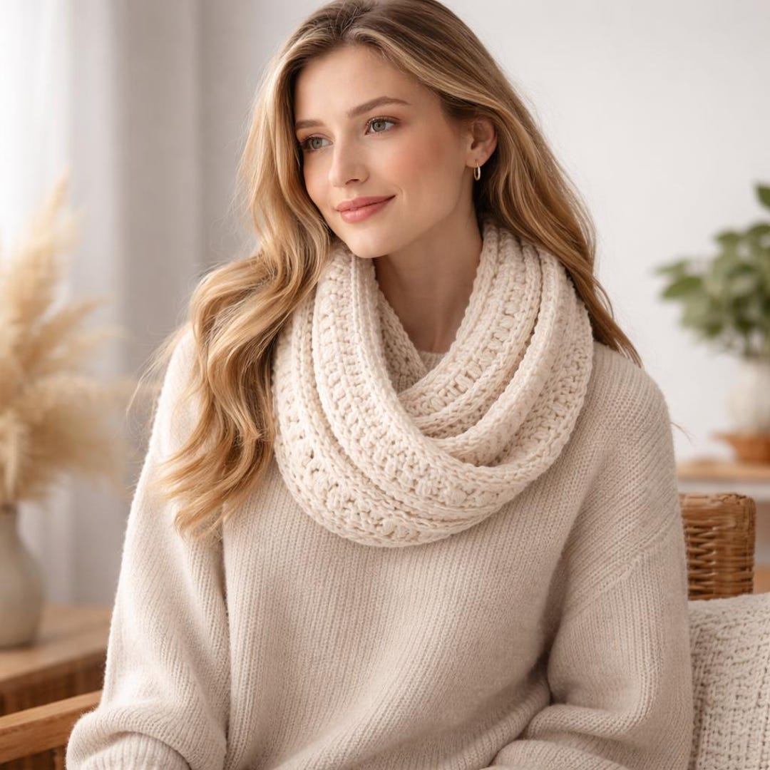 Infinity Scarf Crochet Pattern PDF | Easy Loop Scarf Tutorial ...