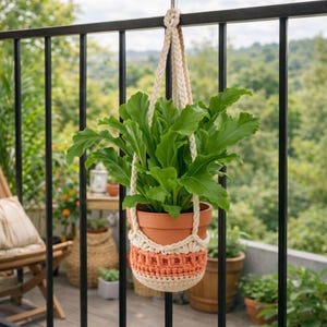 Hanging Plant Holder Crochet Pattern, Macrame Style Plant Hanger PDF, Boho Plant Holder, Indoor Plant DecorCrochet Pattern, Instant Download