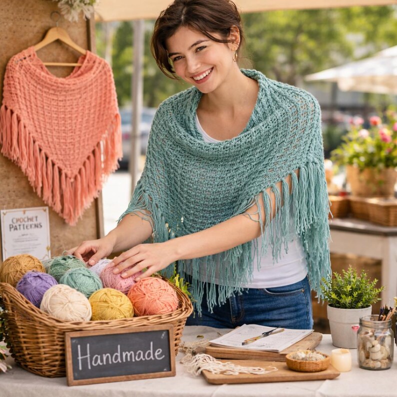 Crochet Broomstick Lace Shawl Pattern, Elegant Lace Wrap PDF ...