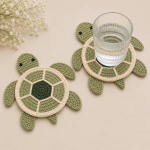 Crochet Turtle Coaster Pattern PDF, Sea Turtle Mug Rug Crochet Pattern, Coastal Home Decor, Turtle Drink Coaster, Instant Download
