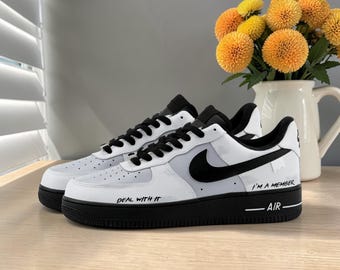 Custom Hand-Painted Air Force 1 Sneakers, Edgy Street Art Shoes