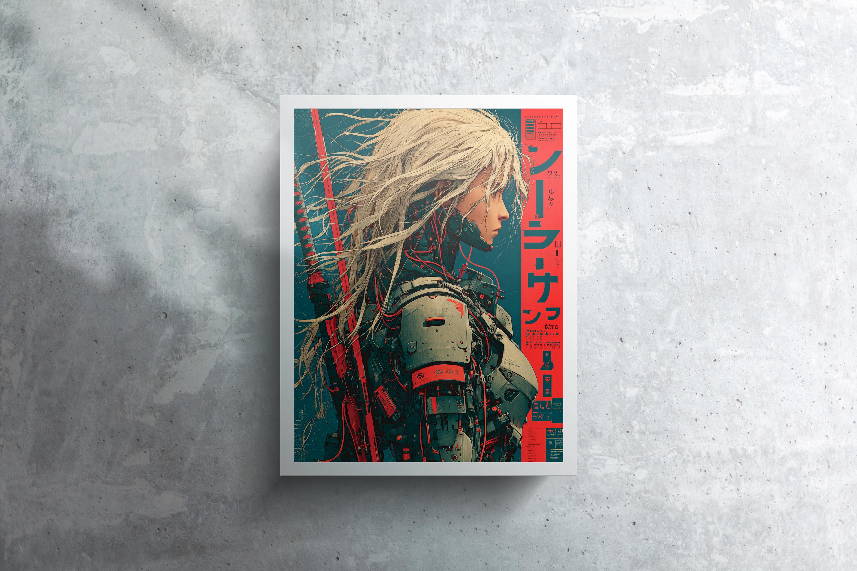 Cyberpunk Anime Girl Digital Art Print, Sci Fi Wall Art, Japanese ...