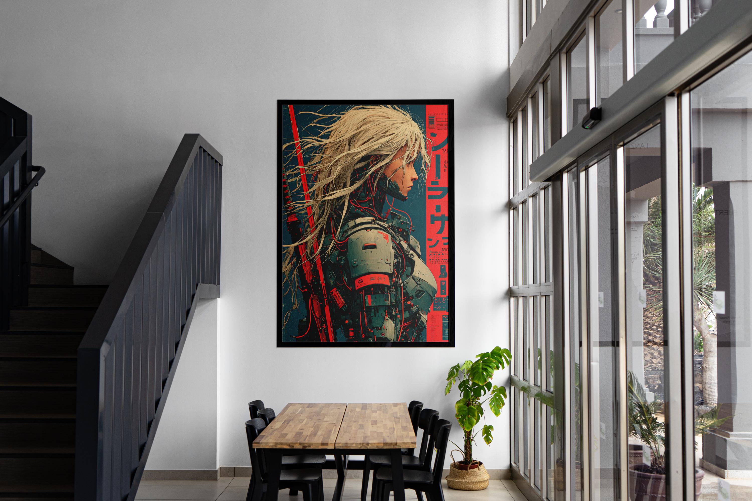Cyberpunk Anime Girl Digital Art Print, Sci Fi Wall Art, Japanese ...