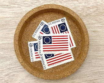 1968 Historic Flags: First Stars and Stripes 1777 6c stamp (10 pieces) - vintage unused United States postage stamps - Scott #1350 - 6 cent