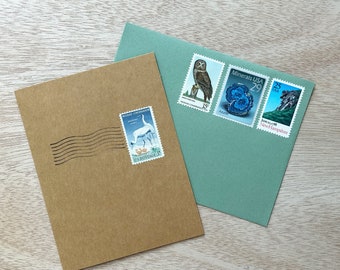 The Great Outdoors - greeting card and stamped envelope - valid unused vintage postage, ready to mail!