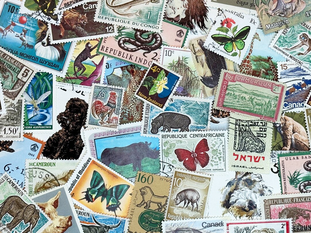 ANIMALS - 50 Vintage Used / Canceled International Postage Stamps ...