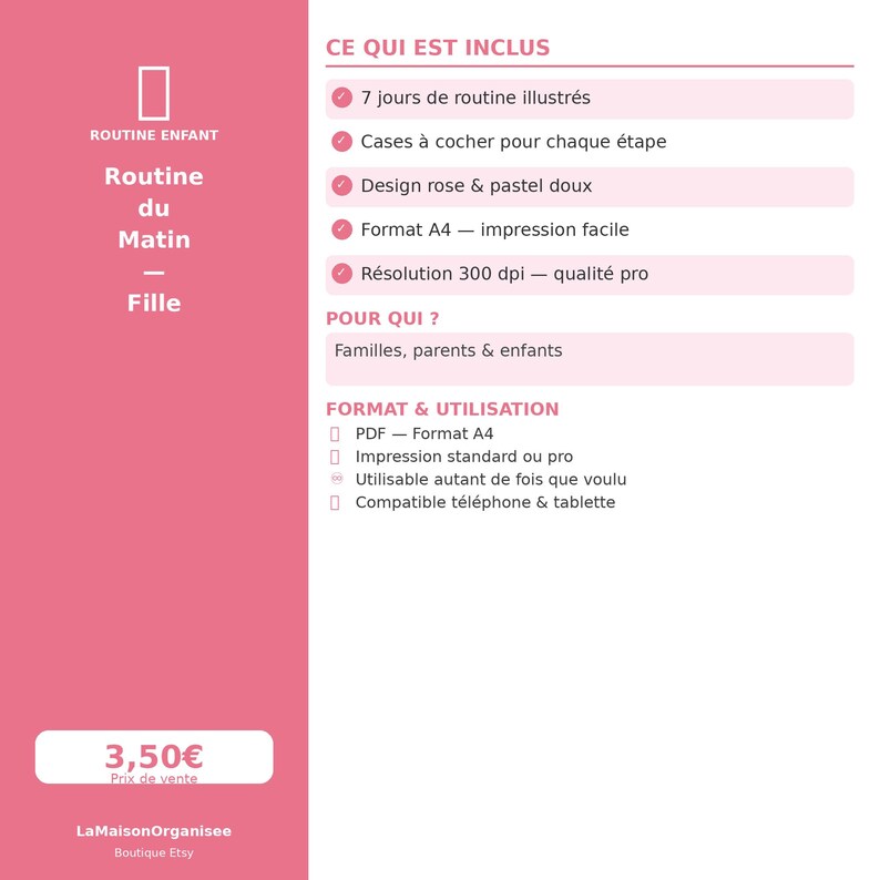 7 Day Routine Journal.pdf Printable PDF A4 Morning Routine for Girls | 7-day Routine Chart ...