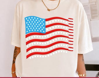American Dentist USA Tooth Flag PNG: Patriotic Dental Squad Fourth Of July png Dental Hygienist Clipart (Digital Download)