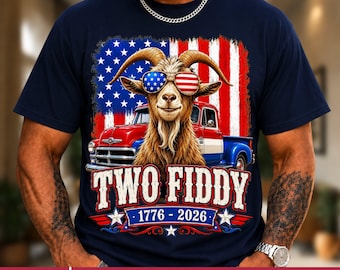 Two Fiddy Patriotic Goat, 250 Years Of America 1776-2026 PNG, USA Flag Goat Independence Day png America 250 Celebration (Digital Download)