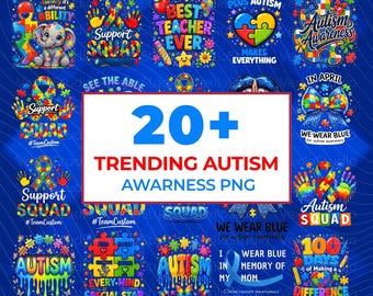 Autism PNG Bundle, 20+ Trending Autism Support bundle, Coquette Autism Graphic, Puzzle Ribbon Design, Autism Mom PNG, Neurodiversity Design