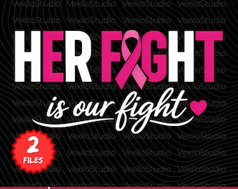 Breast Cancer Support Squad PNG, Pink Ribbon Family Design, Her Fight Is Our Fight PNG Survivor Solidarity (Digital Download)