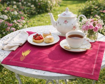 Moira Blumen | Besticktes Tischset