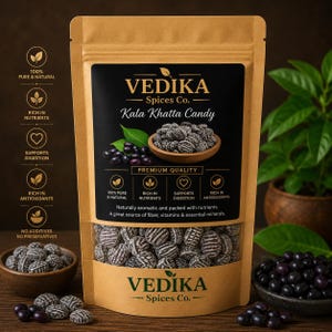Kala Khatt Bonbon, indische würzige Süßigkeit, schwarze Johannisbeere Bonbons, süß-sauer Bonbons, Verdauungsbonbons, Party-Leckereien, lose Süßigkeit