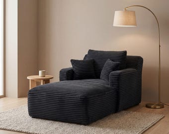 Chaise longue grande: sofá-cama de chão aconchegante, poltrona de leitura para sala de estar