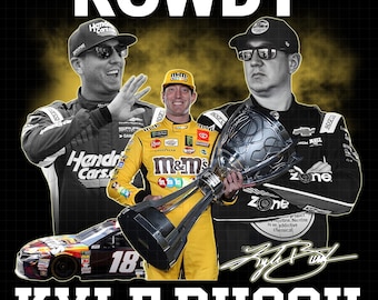 Kyle Busch "Rowdy" Racing PNG Design, Vintage Style T-Shirt (Digital Download)