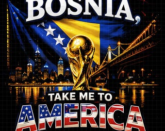 Bosnia Flag PNG, World Cup 2026 Tshirt Design (Digital File)