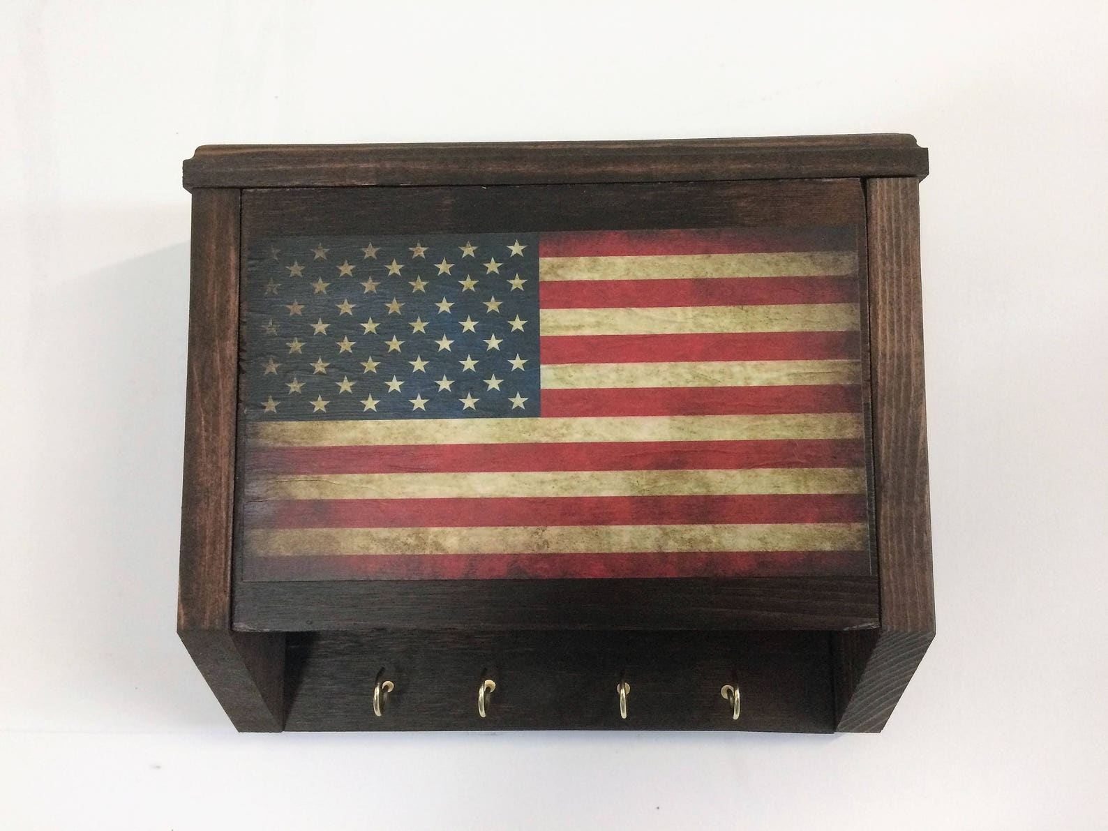 Wall Mounted Hidden Gun Safe Decor with Vintage American Flag Etsy