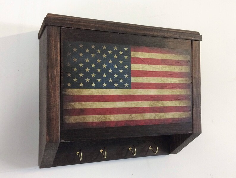 Wall Mounted Hidden Gun Safe Decor With Vintage American Flag Etsy