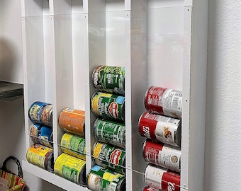 Wall Mounted Canned Food Dispenser - 28 can - Clear Acrylic Cover