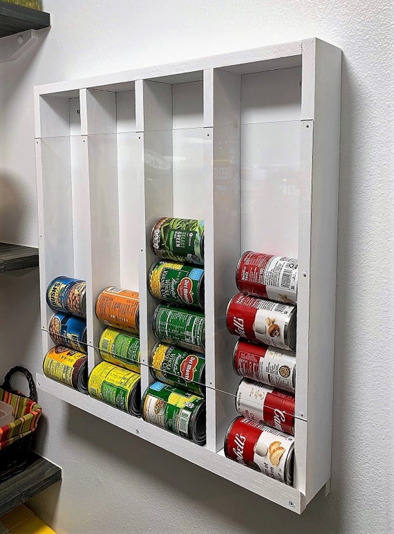 Wall Mounted Canned Food Dispenser 28 Can Clear Acrylic Cover