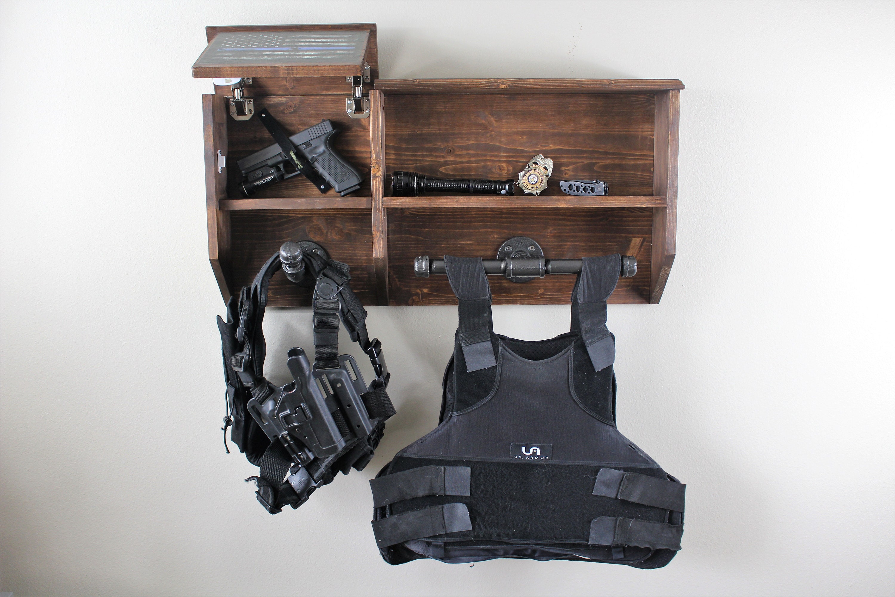 Wall Mounted Duty Gear Rack Tactical Tree and Hidden gun EDC Etsy