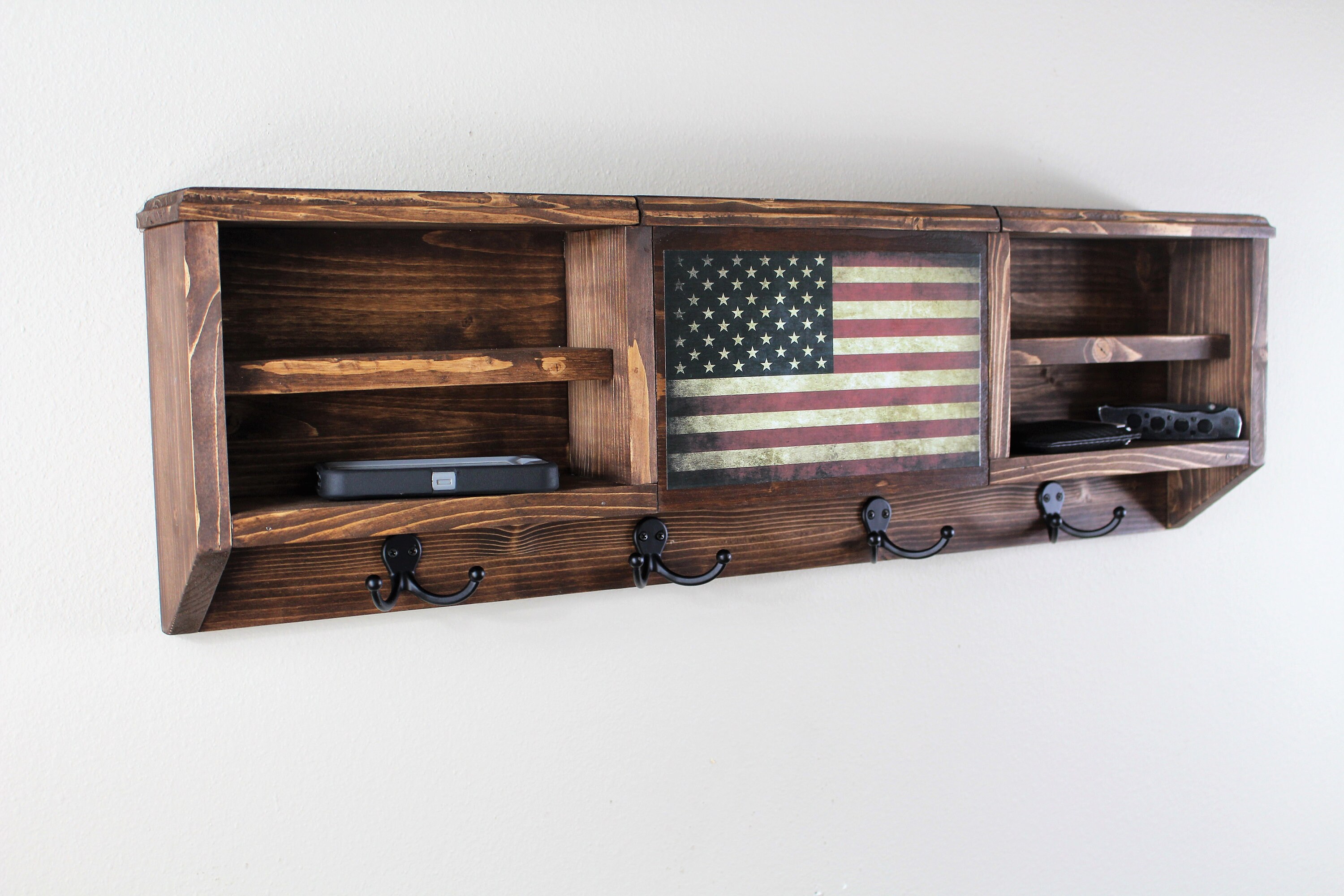 Rustic Coat Rack with Hidden Gun and EDC compartment Etsy