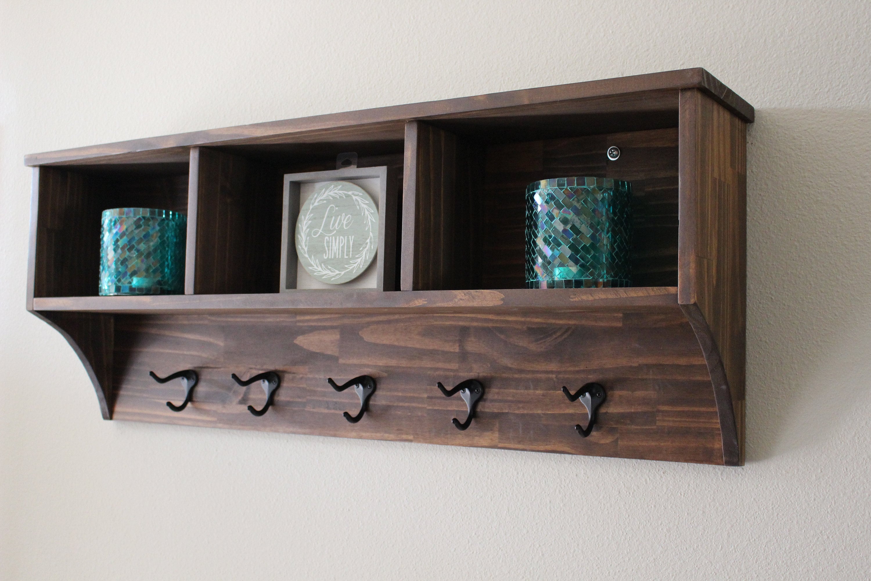 Rustic Farmhouse Entryway Coat Rack Wall Shelf - Etsy