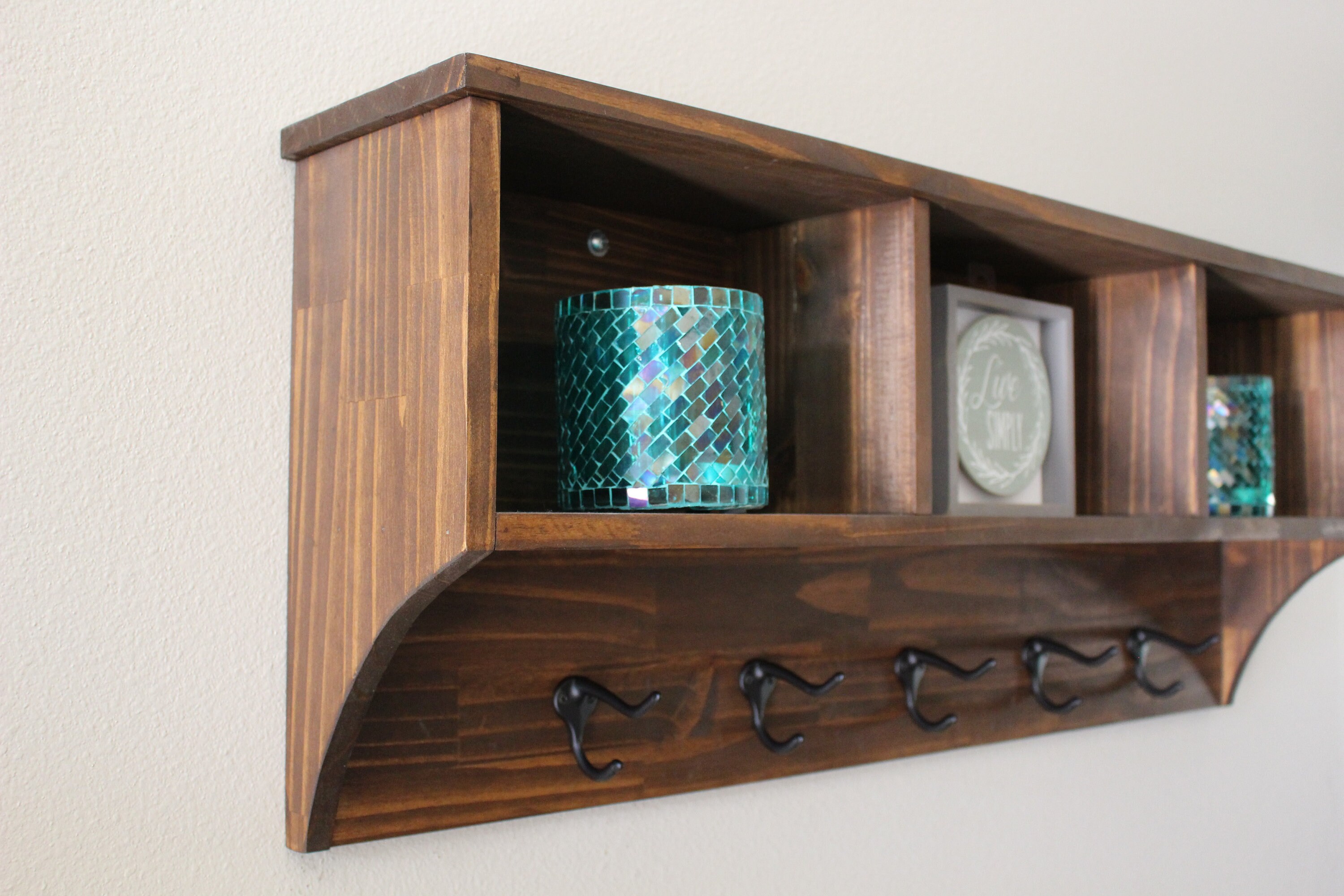 Rustic Farmhouse Entryway Coat Rack Wall Shelf - Etsy