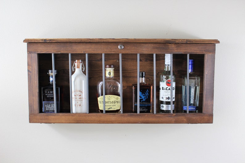 Lockable Rustic Wooden Liquor Cabinet Bar Etsy