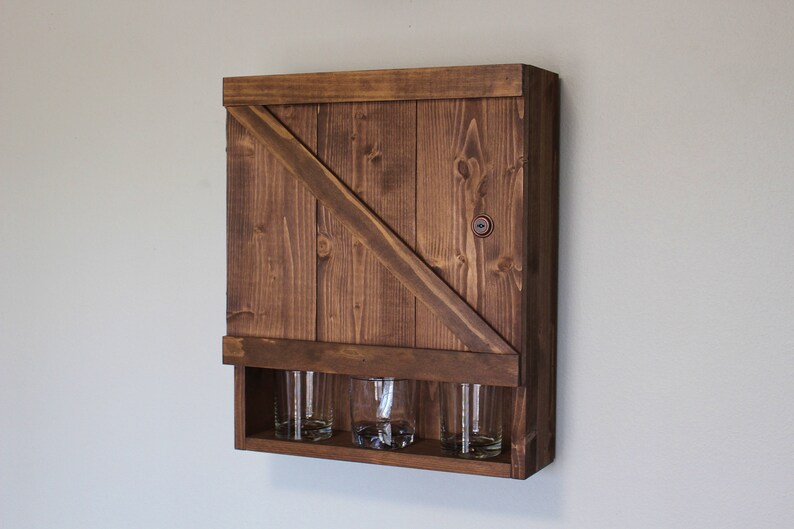 Barn Door Wooden Bar Liquor With Lock Etsy