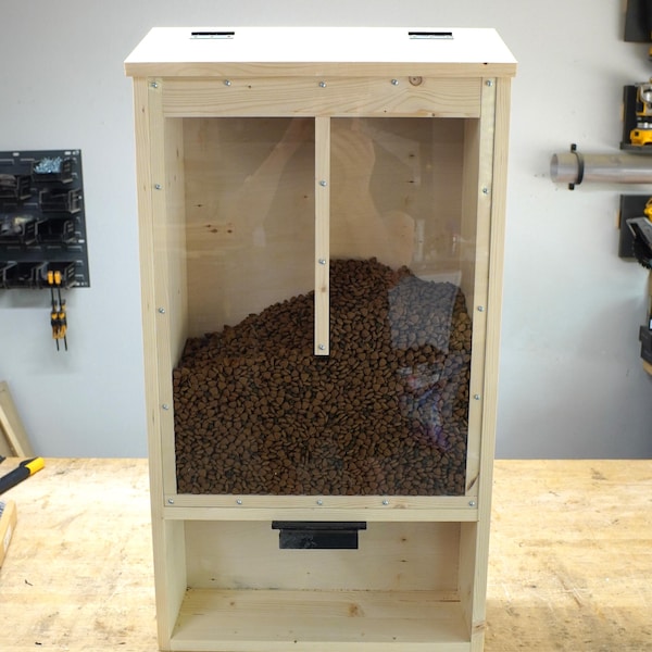 Distributeur mural de nourriture pour animaux de compagnie, Corbeille à nourriture pour chiens, Rangement pour nourriture pour animaux de compagnie